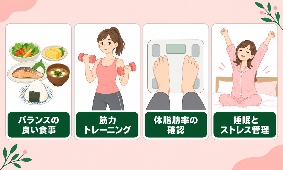 女性の健康的な体型管理の3つポイントの写真