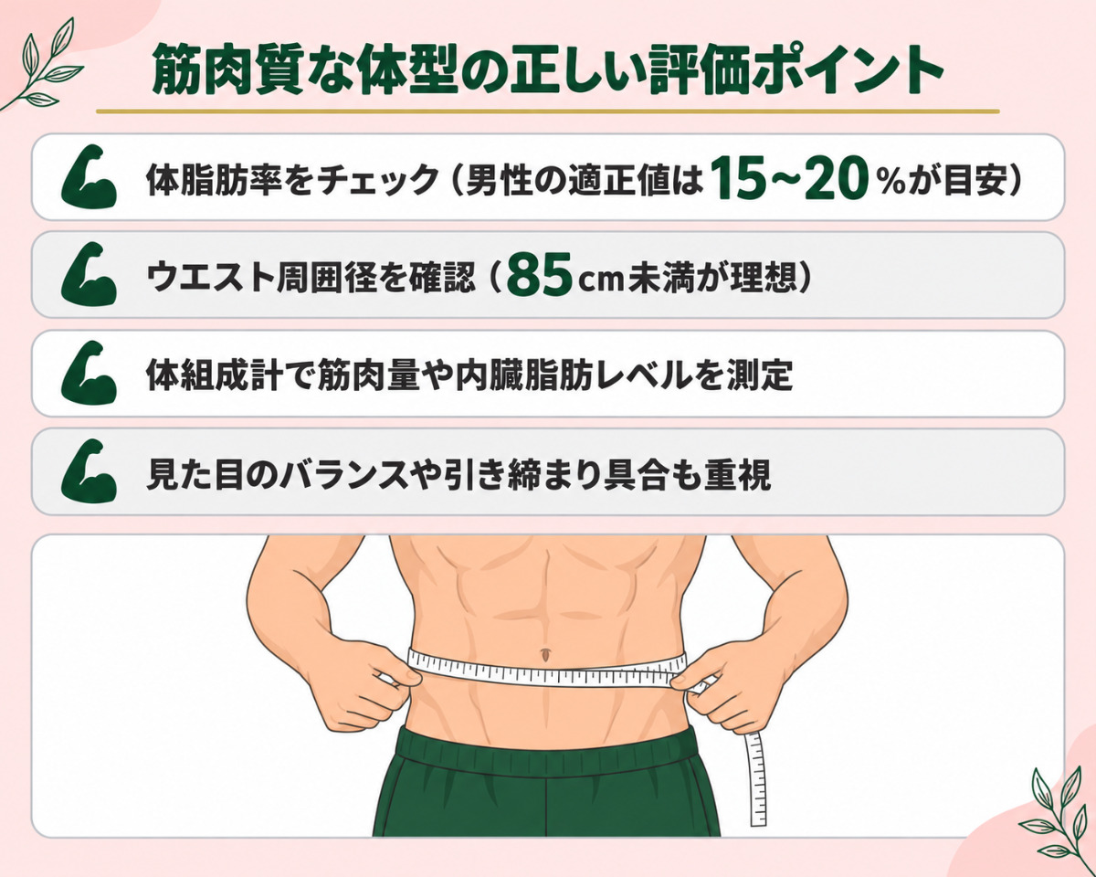 筋肉質な体型の正しい評価ポイントまとめ