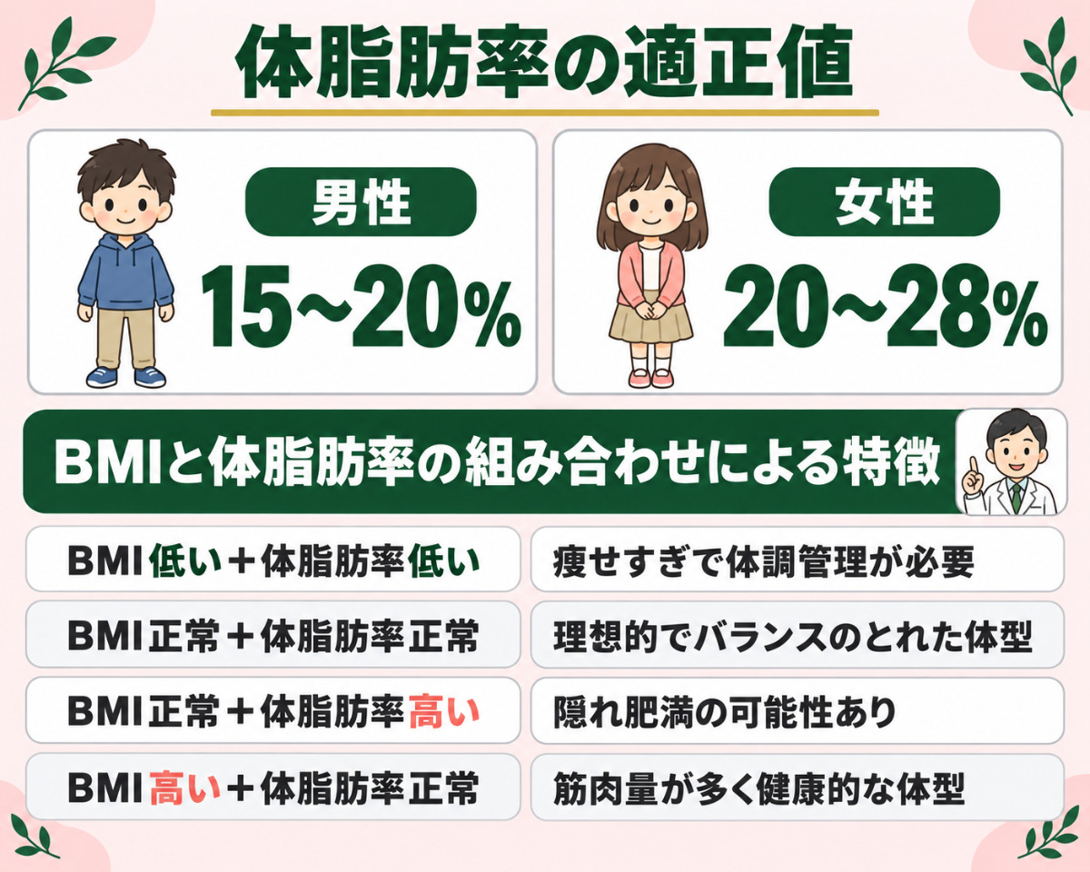 BMIと体脂肪率を併せた見方