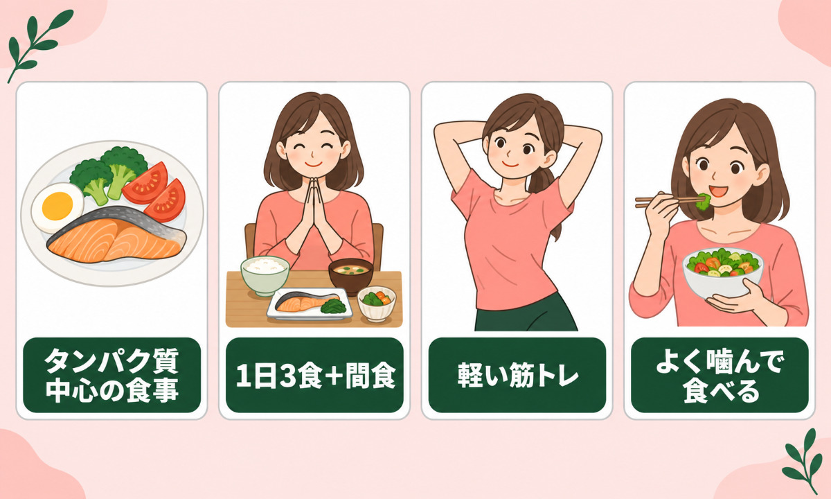 健康的に体重を増やす4つのポイントのイメージ写真