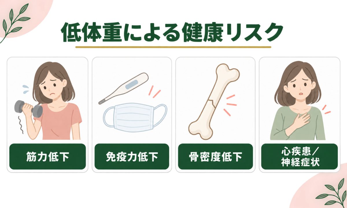 低体重による健康リスク一覧
