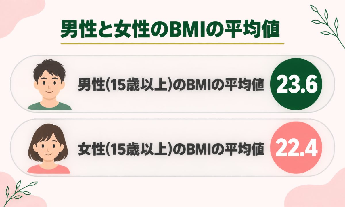 男性と女性のBMIの平均値まとめ