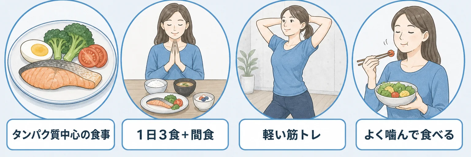 健康的に体重を増やす4つのポイントのイメージ写真