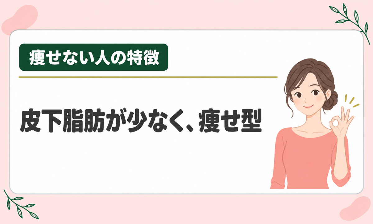 皮下脂肪が少なく、痩せ型
