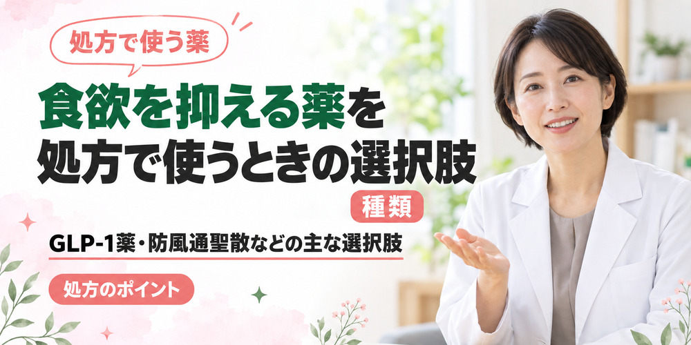 食欲を抑える薬を処方で使うときの主な選択肢