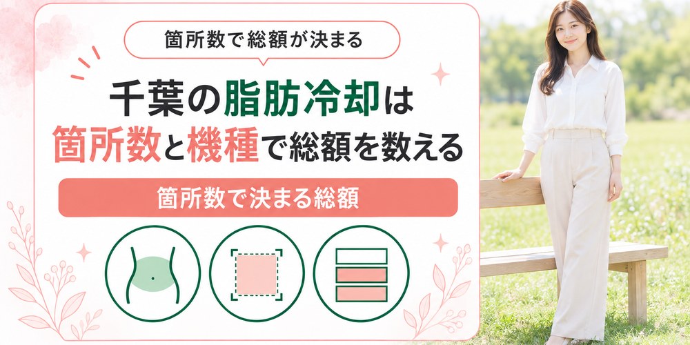 千葉の脂肪冷却で機種ごとの1エリア価格と箇所数を積み上げて総額を数える図