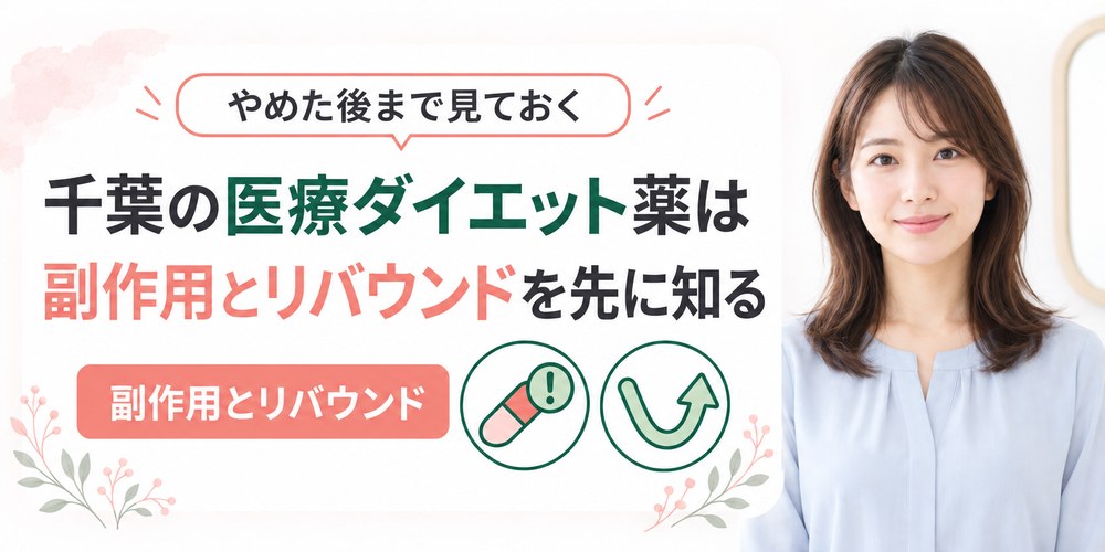 千葉の医療ダイエット薬で出やすい副作用と服用をやめた後の体重の戻りを整理した図