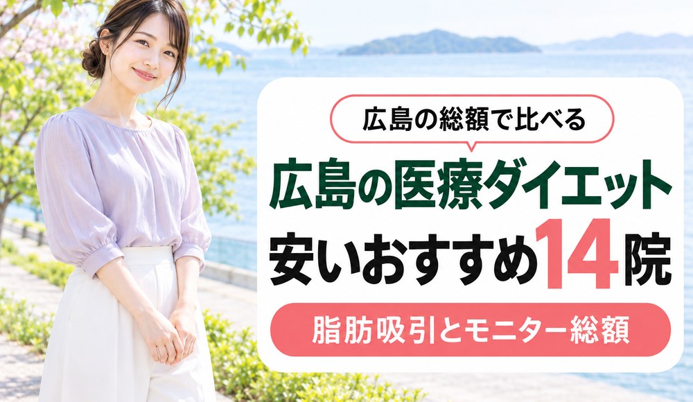 広島で医療ダイエットが安いおすすめクリニック14院！脂肪吸引とモニター総額を比較