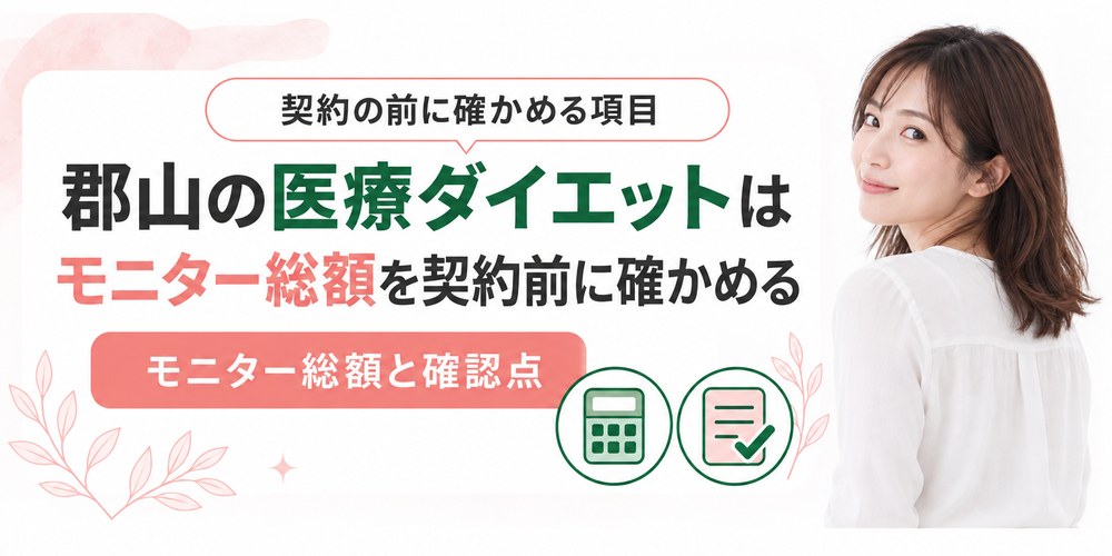 郡山の医療ダイエットでモニター価格と契約前に確かめる費用を整理