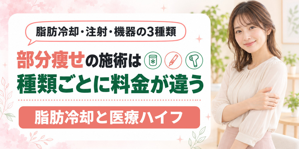 熊本の医療ダイエットで受けられる部分痩せの施術を種類別に整理した図