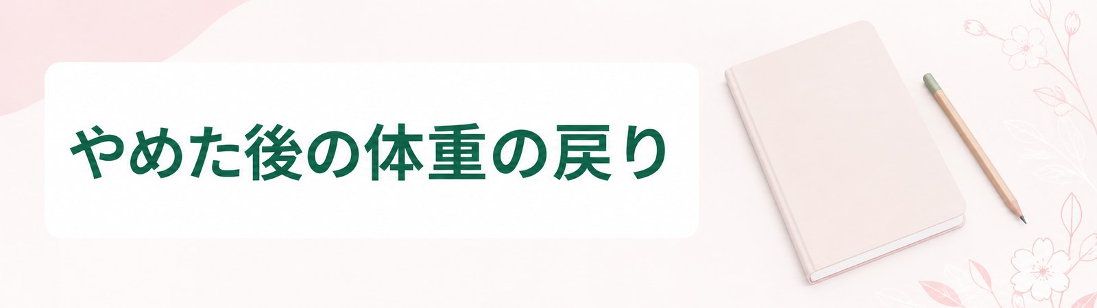 薬をやめた後の体重の戻りは自然な経過であることを示した帯