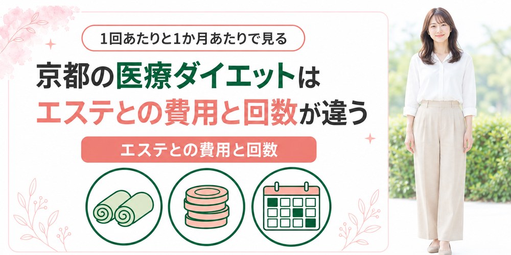 京都の痩身エステと医療ダイエットで1回の費用と通う回数がどう違うかを並べた章の扉