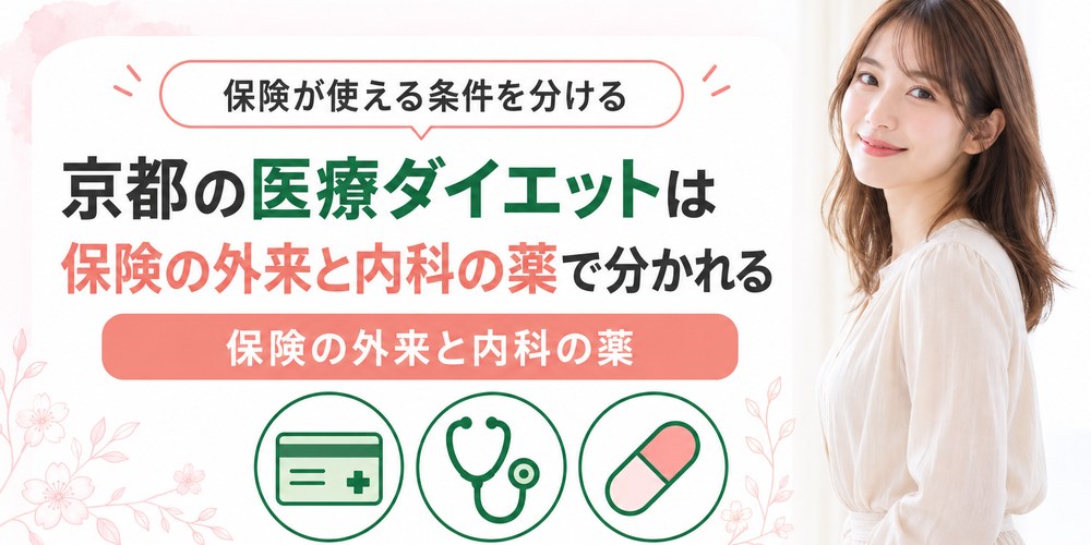 京都で保険が使える肥満外来と自費でGLP-1を処方する内科を分けた図