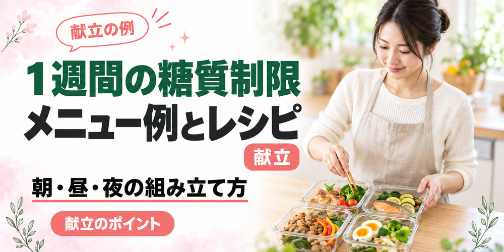 1週間の糖質制限ダイエットメニュー例とレシピ