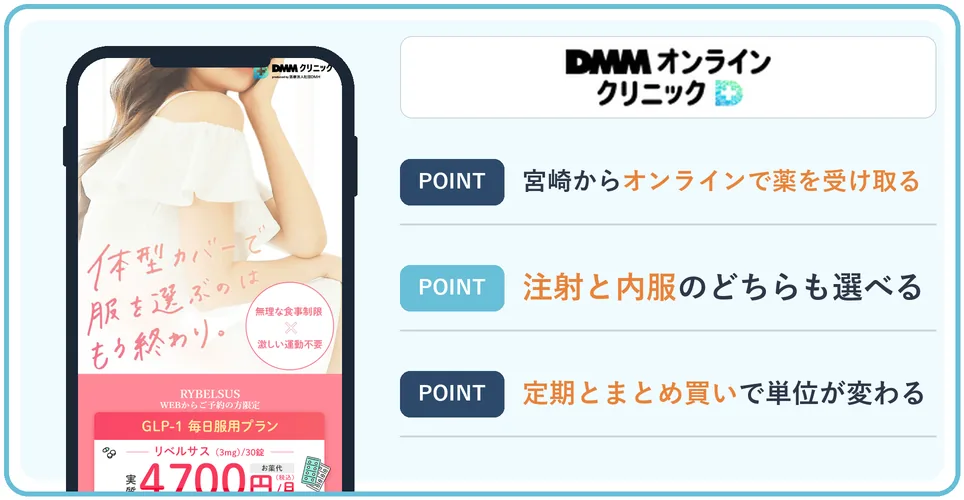 DMMオンラインクリニックの公式サイトを映したスマホの写真
