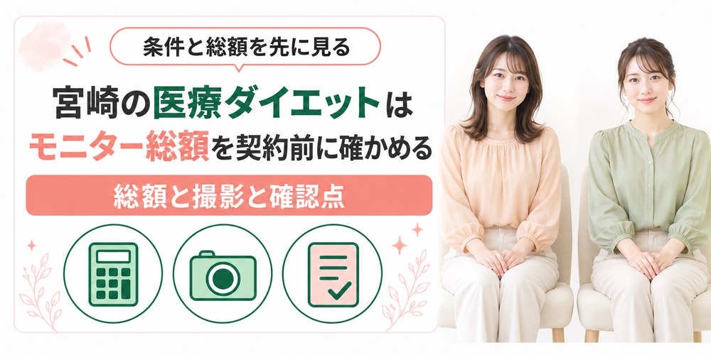 宮崎の医療ダイエットのモニター条件と契約前に確かめる費用の図