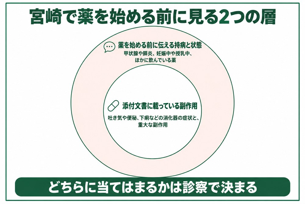 宮崎で医療ダイエットの薬を始める前に見る2つの層の図