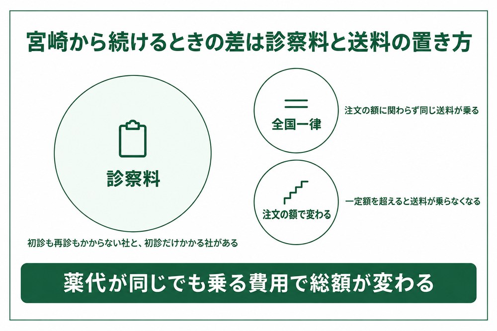 宮崎から続けるオンライン診療は診察料と送料の置き方で差が出る図