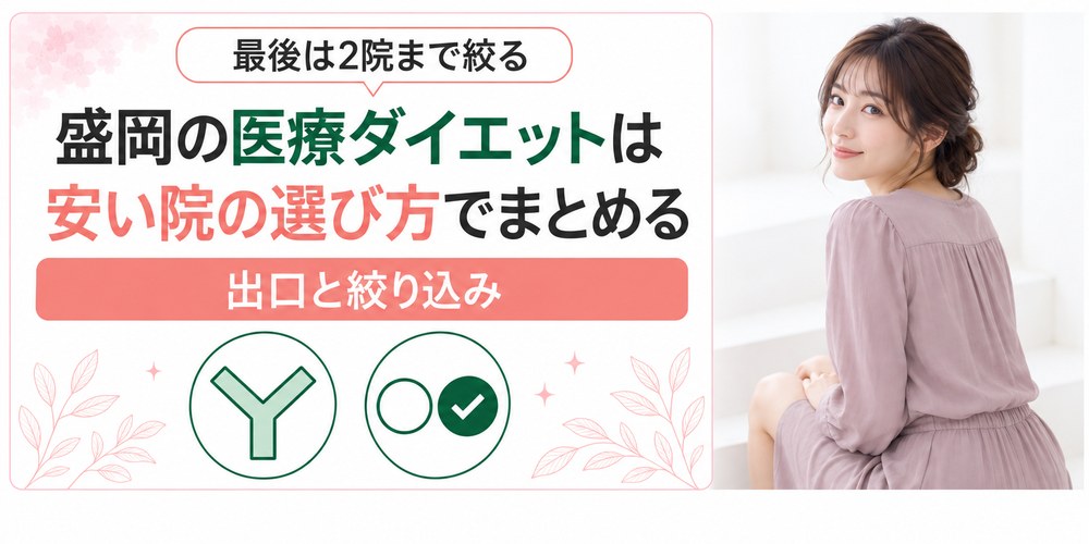 盛岡の医療ダイエットを通う出口と施術と薬の3つで絞り込むまとめ
