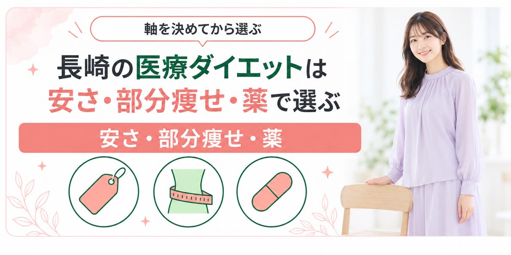 長崎の医療ダイエットを安さと部分痩せと薬の3つの軸で選ぶ図