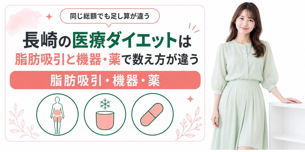 長崎市の脂肪吸引と佐世保市の機器の料金が別の単位で積み上がる図