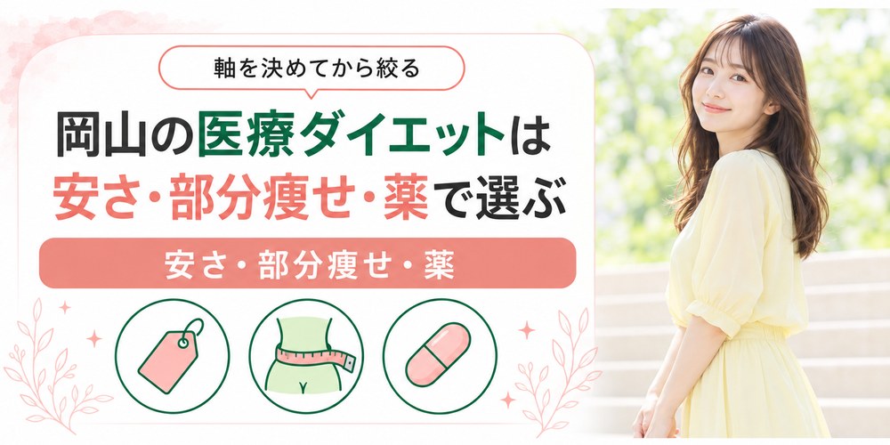 岡山の医療ダイエットを安さと部分痩せと薬の3つの入口で選ぶ図