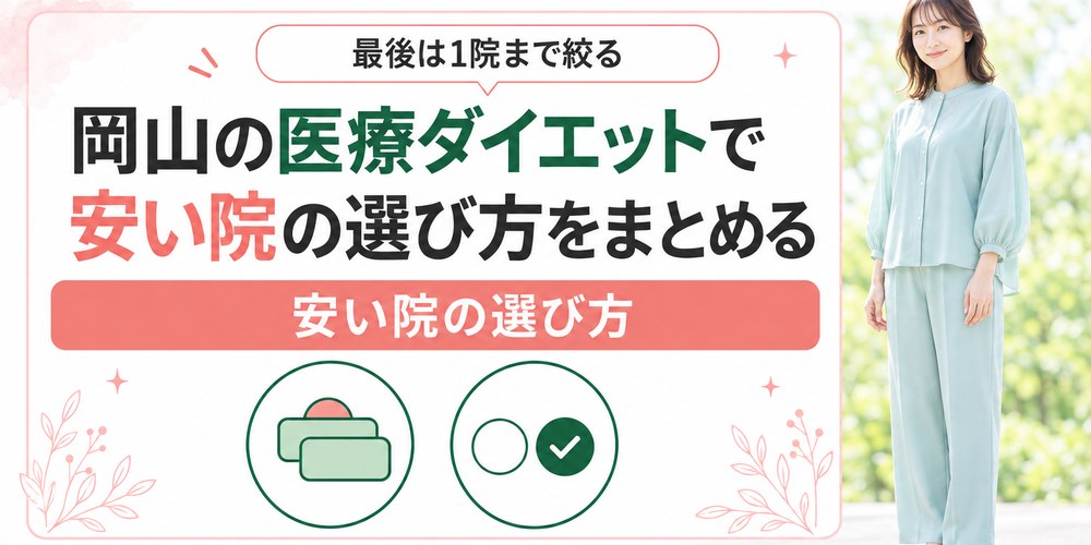 岡山の医療ダイエットを通う範囲と薬と施術の3つで絞り込むまとめ