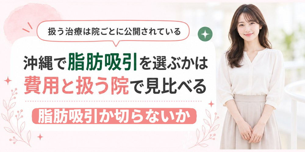 沖縄の医療ダイエットで脂肪吸引と切らない治療を費用と扱う院で見比べる図