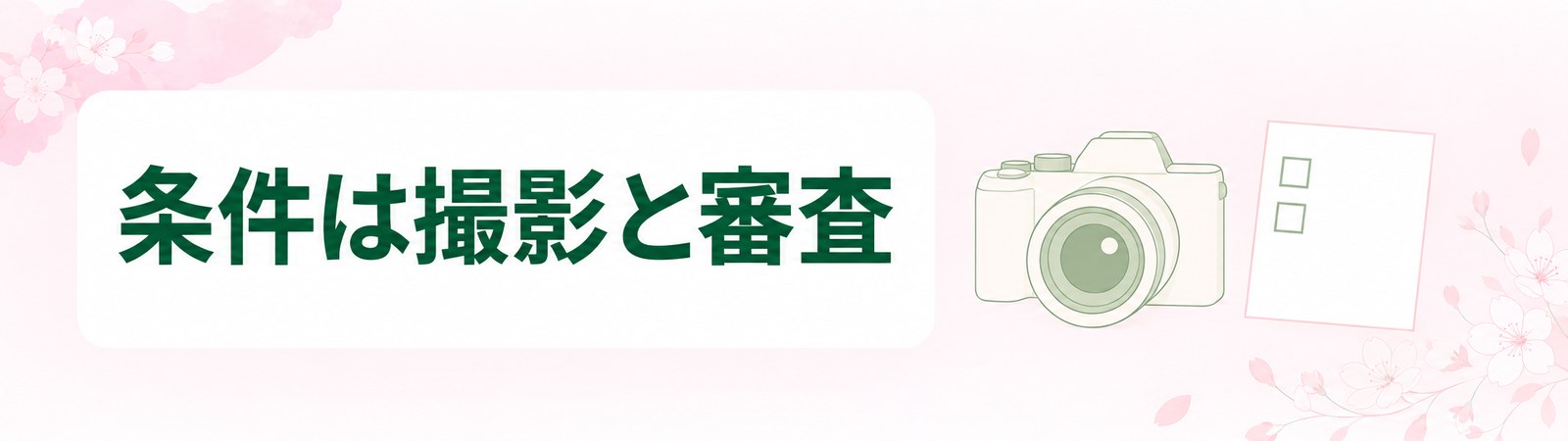 大宮の医療ダイエットのモニターの条件が撮影への協力と事前の審査に分かれることを示した帯
