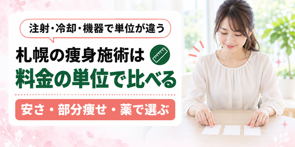 札幌の痩身施術の料金が1cc・1回・1回分の3つの単位で決まることを示した図