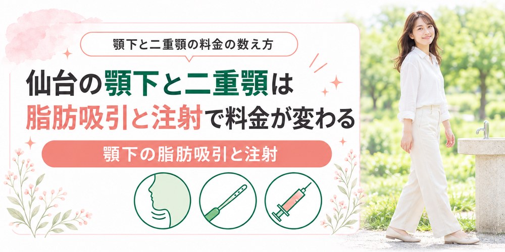 仙台で顎下と二重顎の脂肪を減らす2つの方法の料金を比べる