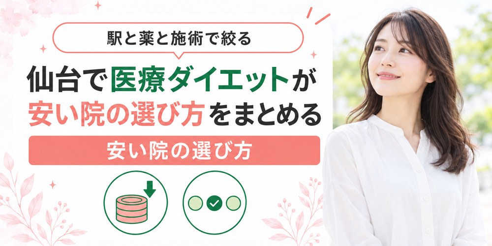 仙台の医療ダイエットを施術の単価と薬の金額で選び分けるまとめ図