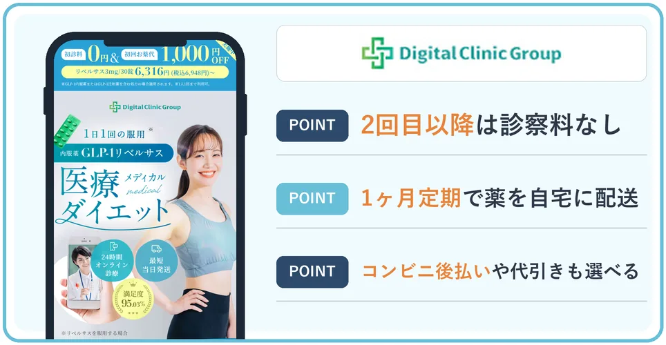 デジタルクリニックの公式サイトを映したスマホの写真