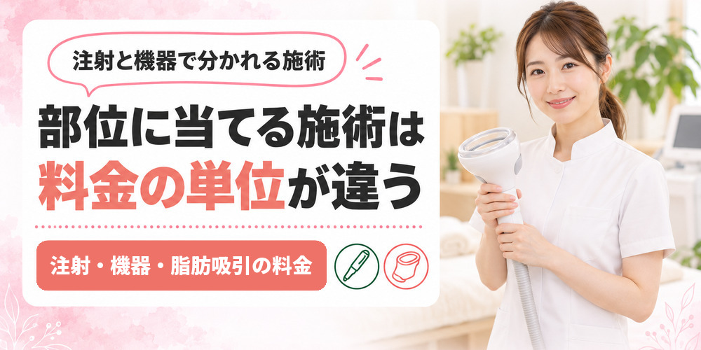 高崎の医療ダイエットの施術を注射と機器に分け脂肪吸引を別の選択肢として示す図