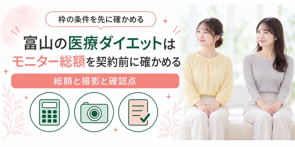 富山の医療ダイエットでモニター価格を使うときの条件と総額の数え方