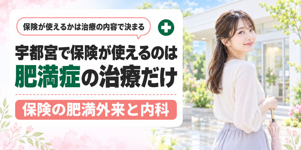宇都宮で保険が使える肥満外来と自費の医療ダイエットの分かれ方を示した図