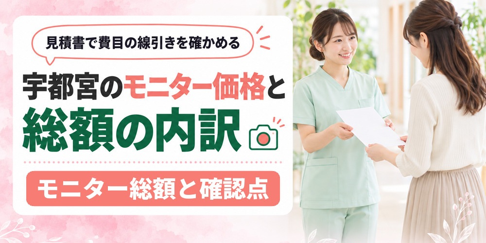宇都宮の医療ダイエットでモニター価格と総額を確かめる手順の図