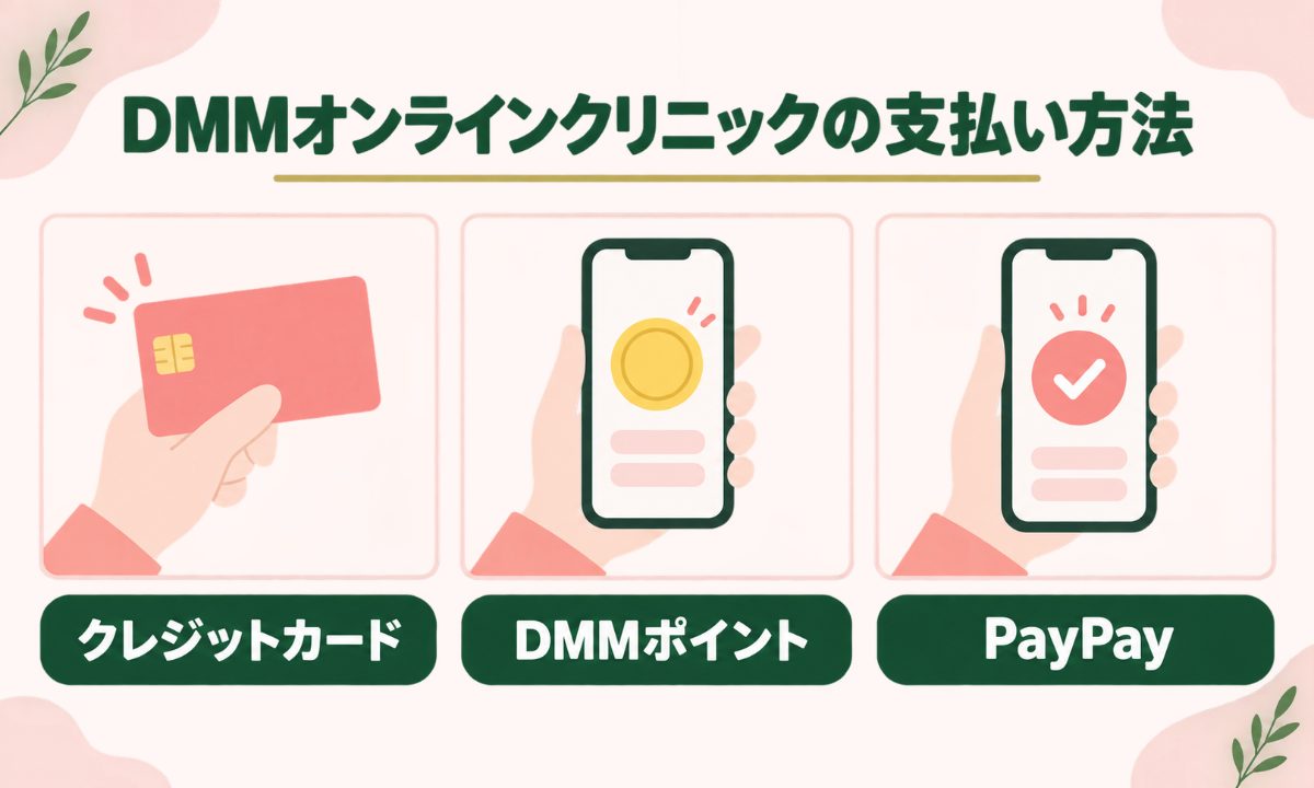 DMMオンラインクリニックの支払い方法一覧