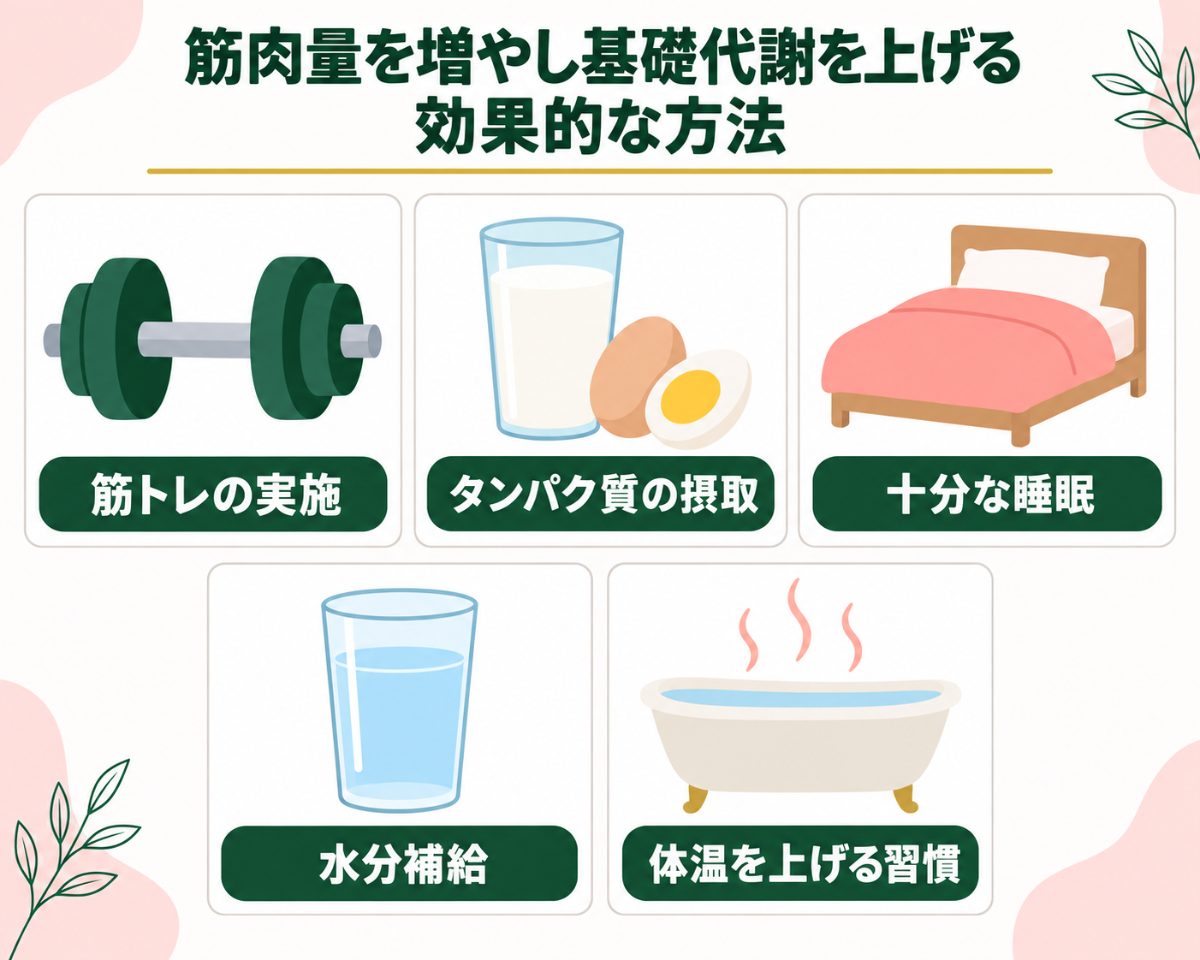 筋肉量を増やし基礎代謝を上げる効果的な5つの方法
