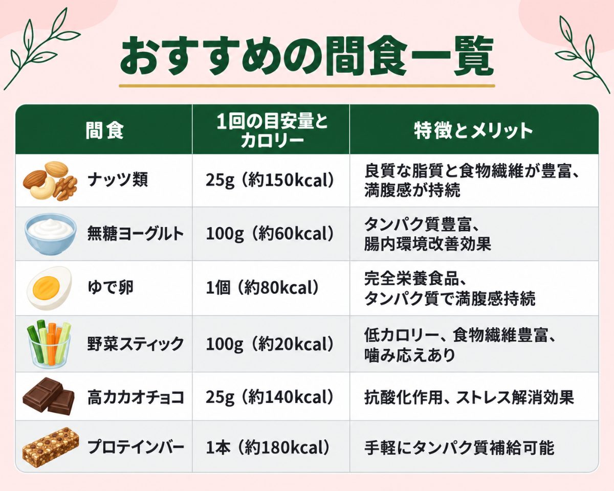 おすすめの間食一覧