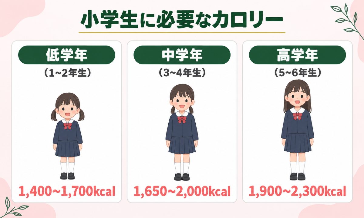 小学生に必要なカロリー一覧