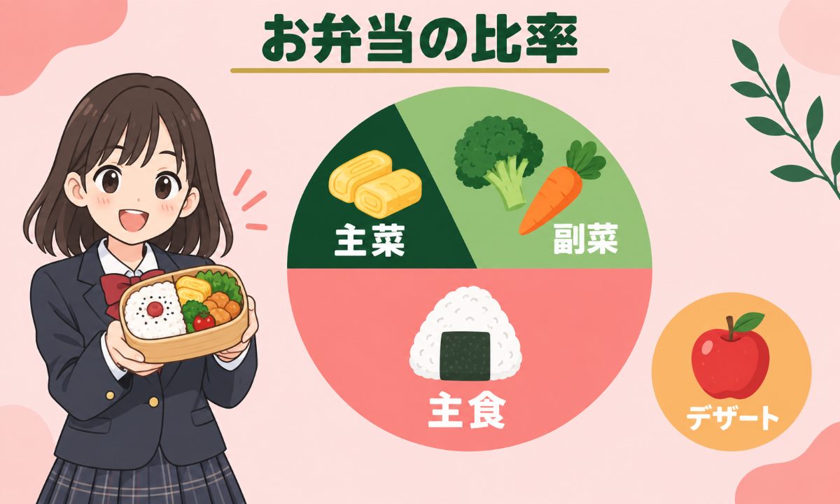 高校生のお弁当の比率の図説