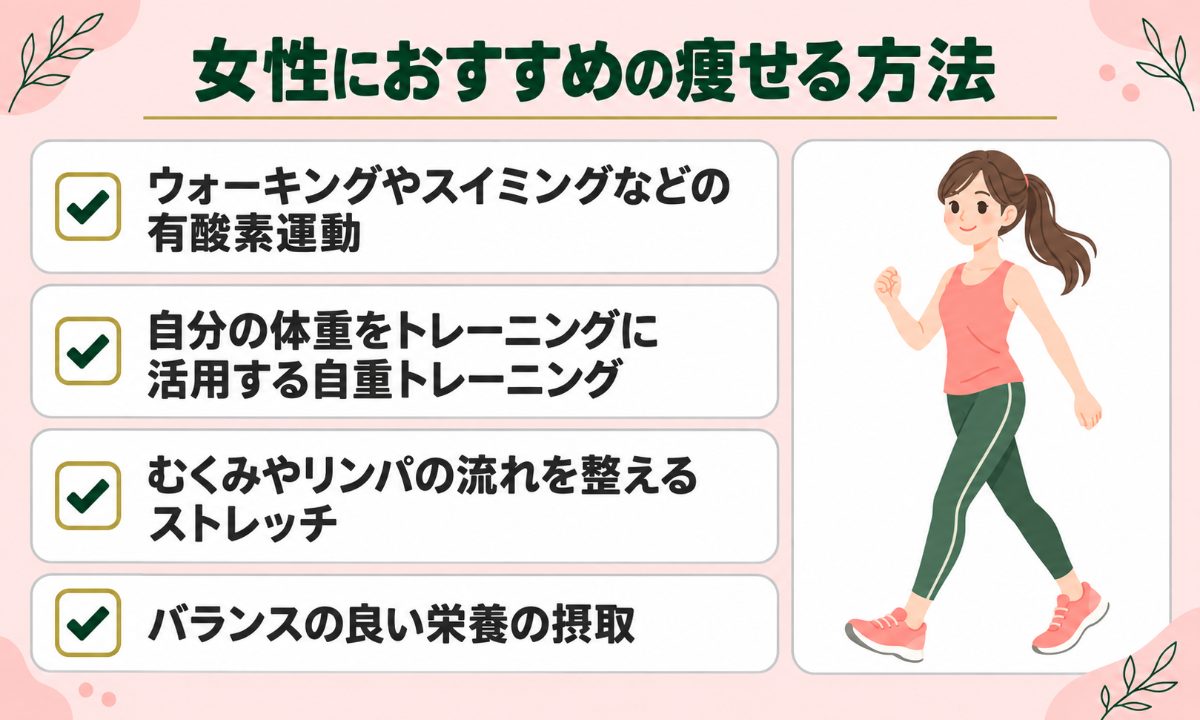 女性におすすめの痩せる方法一覧