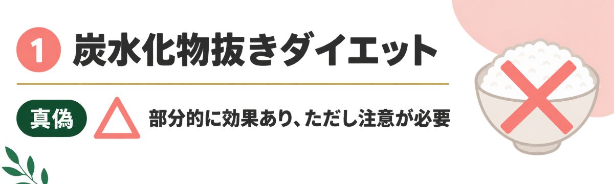 真偽1炭水化物ダイエット