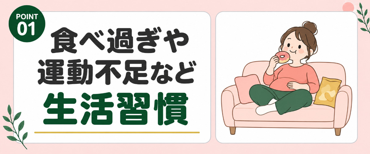 食べ過ぎや運動不足などの生活習慣