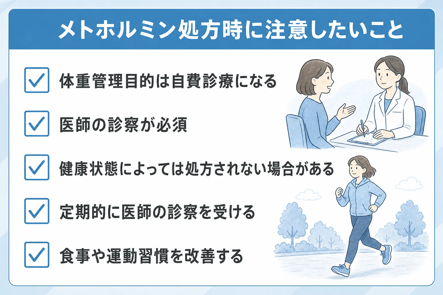 メトホルミン処方時に注意したいこと一覧