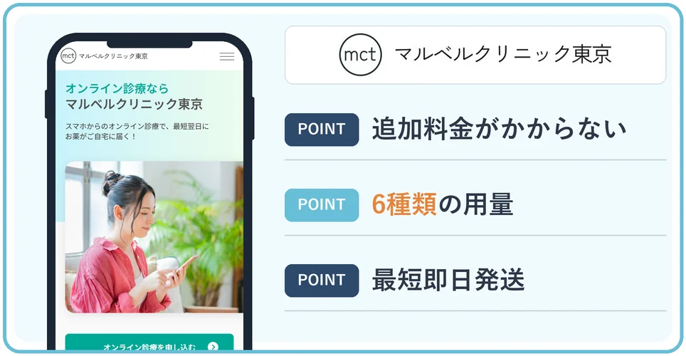 マルベルクリニック東京の特徴をまとめた画像