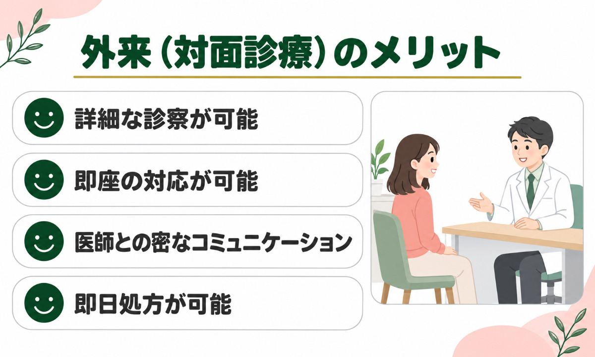 外来(対面診療)のメリット