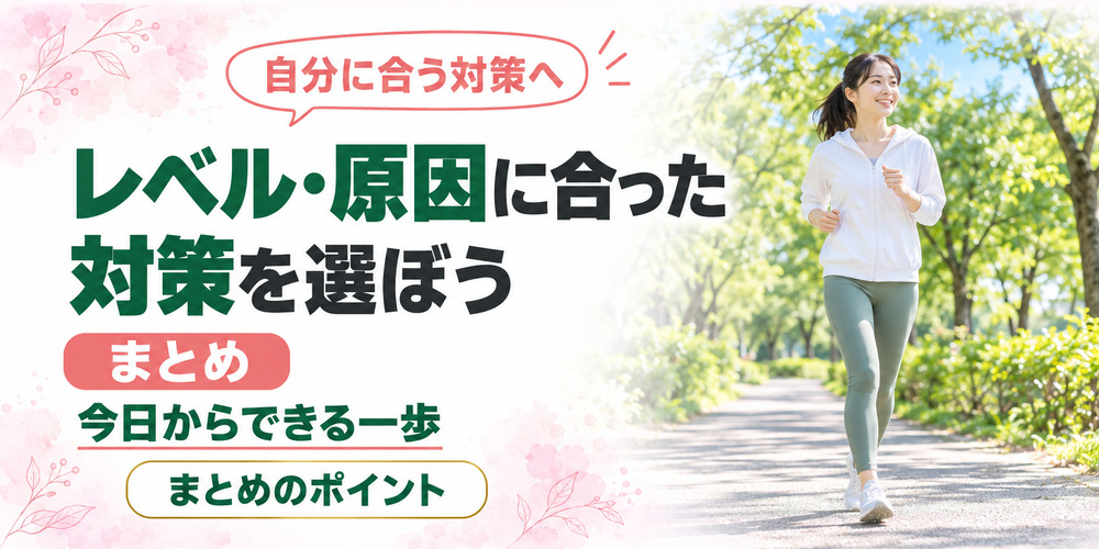 内臓脂肪を減らすにはレベル・原因に合った対策を選ぼう【まとめ】