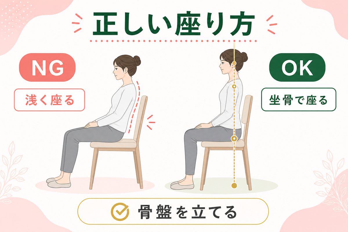 ぽっこりお腹を簡単にへこます方法は?姿勢や座り方の改善で即効解消できる?
